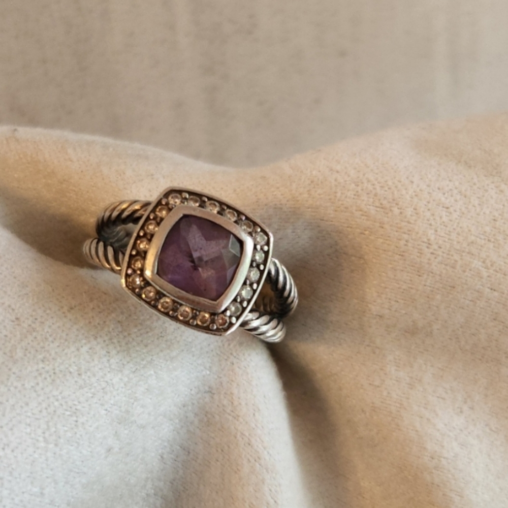 David Yurman Petite Albion amethyst ring